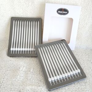 Himomys Long Thin Perl White Birthday Cake Candles Pack Of 24